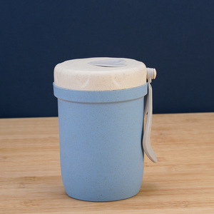 Tasse à soupe écologique en paille de blé, étanche, sans BPA, avec couvercle en forme de cœur, pot alimentaire portable pour étudiants, école, bureau - Product Image 6