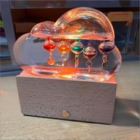 Thermomètre Galileo en verre soufflé artisanal, transparent, artistique, en forme de nuage, pour la prévision météo et l'éducation
