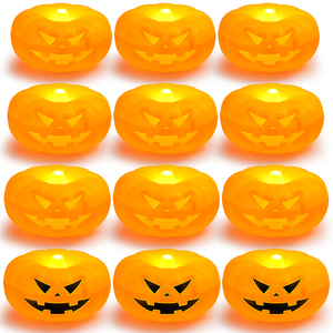 Guirlande lumineuse LED en forme de citrouille fantôme à piles avec télécommande, décoration flottante pour Halloween - Product Image 1