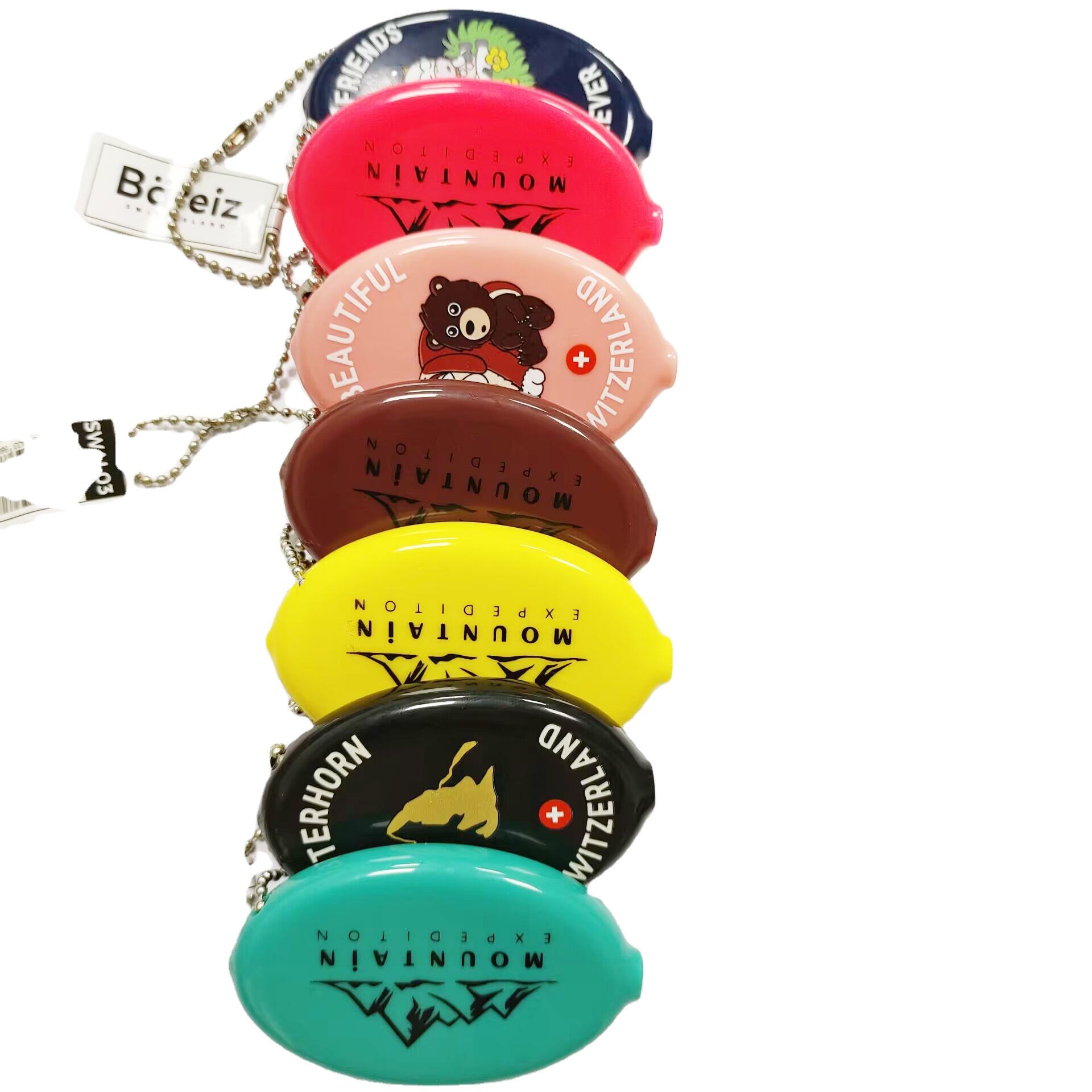 하이 퀄리티 맞춤형 다채로운 pvc 동전 지갑 지갑 클래식 귀여운 미니 키 체인 코인 홀더