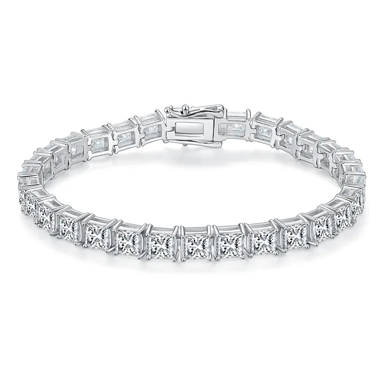 SGARIT Wholesale Jewelry S925 Silver Moissanite Tennis Bracelet Princess Cut Perfect Gift Diamond Tennis Bracelet For Women
