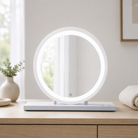 Miroir de maquillage LED de style Hollywood de 20 pouces avec 3 couleurs de lumière réglables, rechargeable par USB, miroir de table de maquillage, logo personnalisé OEM