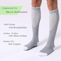 Chaussettes de compression mi-mollet respirantes et anti-humidité pour la course, le cyclisme, le marathon et le sport – Soutien athlétique et compression