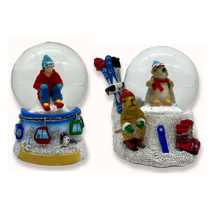 Globe à eau en résine verte avec logo personnalisé, <span class=keywords><strong>montagnes</strong></span> alpines, vache, souvenir de Suisse, globe à neige suisse - Product Image 4