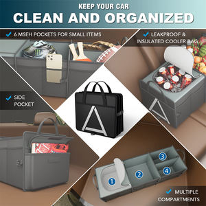 BEELAND Fabrik Heiß Verkaufter Großer Kofferraum-Organizer Mit Integrierter Kühltasche, Faltbare Auto-Aufbewahrungstasche - Product Image 6