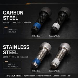 Tornillos Antiaflojamiento OEM Personalizados, Fijaciones <span class=keywords><strong>de</strong></span> Rosca con Precote Nylok, Acero al Carbono Inoxidable, ISO 9001, 4 Patentes - Product Image 2