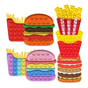 Cips burger itme kabarcık Pop Fidget duyusal oyuncak otizm özel İhtiyaçları silikon stres rahatlatıcı oyuncak