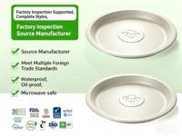 Assiettes en Fibre de Coque de Riz de 7 Pouces, Écologiques, Robustes, Légères, Compostables, Biodégradables, Sans BPA, Jetables, Compatibles Micro-ondes