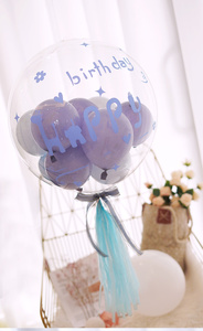 Ballons bobo à bulles transparentes de 24 pouces <span class=keywords><strong>avec</strong></span> autocollants d'anniversaire, décorations de bricolage gonflables à hélium, décorations de mariage et d'anniversaire - Product Image 3