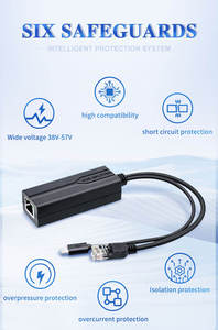 Gigabit 100/1000Mbps RJ45 48V <span class=keywords><strong>5V</strong></span> Micro USB tách điện <span class=keywords><strong>Ethernet</strong></span> Adapter POE <span class=keywords><strong>splitter</strong></span> cho không PoE Thiết bị zhenqiankj - Product Image 5
