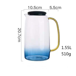 Tùy Chỉnh Màu <span class=keywords><strong>Pitcher</strong></span> Thiết Lập Thủy Tinh Nước Jug Carafes Borosilicate Thủy Tinh Nước <span class=keywords><strong>Pitcher</strong></span> Với Nắp - Product Image 6