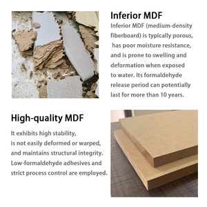 Panneau MDF 4x8 haute brillance, panneau de fibres de bois <span class=keywords><strong>mélaminé</strong></span>, panneau de densité moyenne, <span class=keywords><strong>blanc</strong></span> laminé, 18 mm, pour meubles - Product Image 2