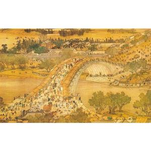 Papel tapiz de seda Northern Song Qingming Shanghetu <span class=keywords><strong>8D</strong></span>, Fondo de TV clásico, pintura de pared para Hotel, restaurante, vestíbulo, decoración de oficina - Product Image 6
