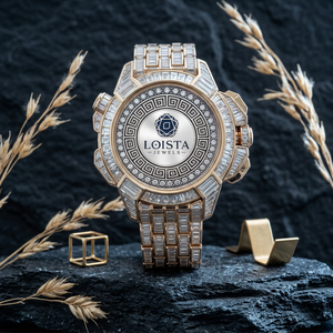 Montre de luxe pour homme en acier inoxydable, boîtier analogique mécanique, cadran en cristal violet, style hip-hop, pour LOISTA JEWELS - Product Image 2