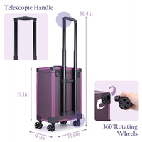 Portable professionnel en aluminium roulant maquillage étui grande capacité Double tiroirs cosmétique chariot boîte de rangement pour artistes de voyage