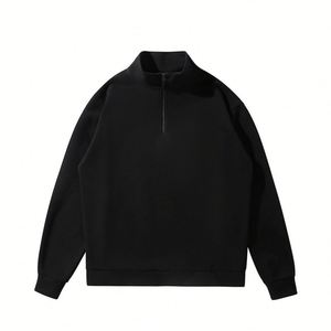 Sudadera con capucha de alta calidad con cremallera de un cuarto, estilo urbano, de peso pesado, oversize, 100% algodón, para invierno, lisa, súper suave, proveedor - Product Image 5