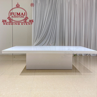 Table de salle à manger rectangulaire en MDF blanc pour fêtes, mariages, événements, meubles commerciaux, table de banquet