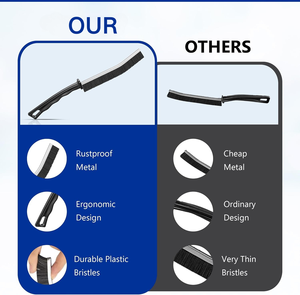 Cepillo de limpieza de grietas de cabeza flexible de 360 °, Material de nailon para uso doméstico para pistas de ventanas, espacios para muebles, limpieza de zócalos - Product Image 4