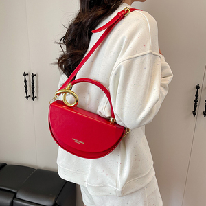 Borsa a <span class=keywords><strong>Tracolla</strong></span> all'Ingrosso di Grande Successo Firmata in Pelle PU Borsa Semicircolare Rigida Elegante e alla Moda da Donna - Product Image 4