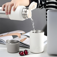 Bouteille de sport innovante 480 ml à double paroi isolée, deux-en-un, en acier inoxydable 316, avec deux gobelets intégrés