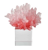 Décoration d'intérieur moderne de luxe léger en résine rose transparente en cristal, objet de décoration de table, décoration de bureau, bibelots, artisanat de Noël
