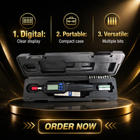Obeng Torsi Digital Profesional Mini Industri Chrome dengan Pengaturan Preset, Penggerak Mur Plastik OEM, Bit Torx yang Dapat Disesuaikan, Meteran Tinggi