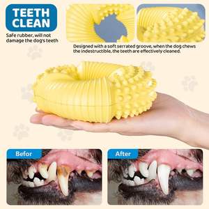 Interaktif köpek çiğnemek dayanıklı köpek oyuncaklar komik Bite dayanıklı kabuk dalga yüzük kauçuk oyuncak Pet eğitim köpek dişleri için temiz çiğneme - Product Image 5
