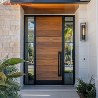 Puerta Pivotante de Aluminio con Diseño Francés Prettyhouse, Puerta de Entrada Exterior Moderna Blanca con Vidrio, Puerta de Seguridad