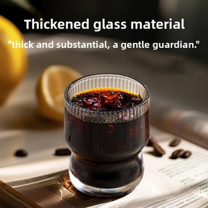 Verre à café monocouche transparent, résistant aux hautes températures, écologique, <span class=keywords><strong>sans</strong></span> poignée ni couvercle, texture martelée, luxe léger - Product Image 2