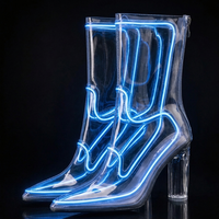 Mehrfarbige transparente EL-Draht-Stiefel mit Leuchteffekt