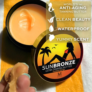 Etiqueta privada Mejor venta Mango <span class=keywords><strong>brasileño</strong></span> SUNBRONZE bálsamo Zanahoria DHA Tan Dark Self Sunless Dark Caramel <span class=keywords><strong>Bronceado</strong></span> Manteca de Karité - Product Image 1