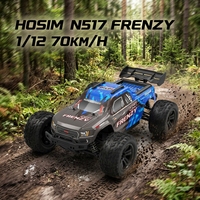 Voiture RC HOSHI N517 Frenzy 1/12 Brushless 70 km/h 4x4 haute vitesse tout-terrain, Monster Truck RTR Rock Crawler avec 3 batteries