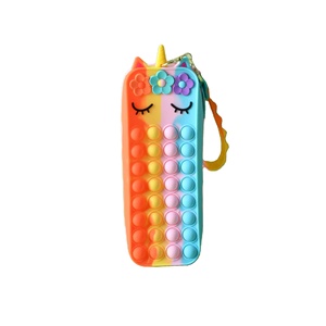 Sacs à crayons Popit Bubble Fidget en silicone <span class=keywords><strong>licorne</strong></span> 2024 pour filles et enfants - Product Image 1