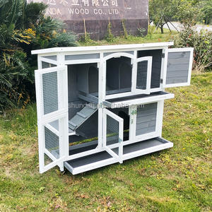 <span class=keywords><strong>Cage</strong></span> à lapins en bois avec roue, maison à deux étages pour cochons d'Inde, pour l'extérieur et l'intérieur, vente en gros d'usine - Product Image 5