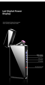 ไฟแช็คแบบชาร์จ USB รุ่นใหม่ของ Dericsson แบบสองหัวจุด ป้องกันลม พร้อมฟังก์ชั่นบันทึกเสียง สามารถใส่โลโก้ได้ - Product Image 5