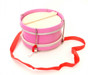 Tamburo a mano piccolo rosa per bambini con bacchetta, prezzo di fabbrica all'ingrosso - Product Image 1