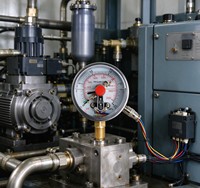 Manomètre à contact électrique en acier inoxydable, haute précision, rempli de liquide, avec montage sur panneau pour système hydraulique