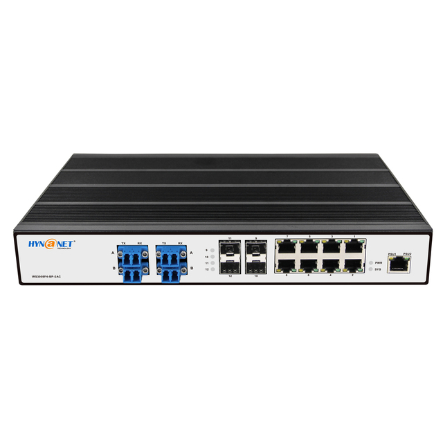 Layer 3 8 Ports 24G QoS Gigabit Optical Bypass Industrial Managed PoE Switch for Train/Railway Full-Duplex & Half-Duplex