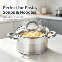 Ensemble de casseroles en acier inoxydable écologique de qualité supérieure, avec poignées en silicone anti-chaleur, passoire et couvercles en verre, compatible induction et gaz