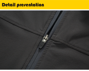 Veste softshell pour homme A-1, polyester, élasthanne, nylon, tricotée, imperméable, coupe-vent, respirante, séchage rapide, à capuche longue, coupe ample - Product Image 5