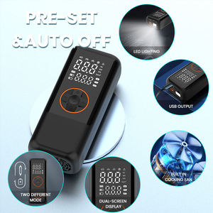 Pompe à air électrique ABS 12V/11.1V en gros avec manomètre numérique et lumière d'urgence – <span class=keywords><strong>Gonfleur</strong></span> de pneus portable pour usage domestique et automobile - Product Image 4