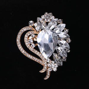 DAIHE高品質ファッションジュエリーレディースラインストーンチャーミングブローチブーケフラワーブローチ - Product Image 4