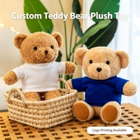 Boneka Beruang Teddy Plush Sublimasi Grosir yang Dapat Disesuaikan dengan Kaos Polos untuk Branding Logo