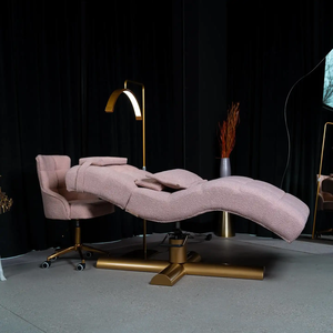 เตียงนวดกำมะหยี่สแตนเลสราคาถูกจากโรงงาน เตียงต่อขนตาสีดำ เตียงสปาหน้า - Product Image 4