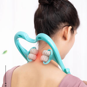 Gran oferta, rodillo masajeador de cuello de doble punto de presión de mano, diseño de bola de rodillo de silicona para masaje cómodo - Product Image 2