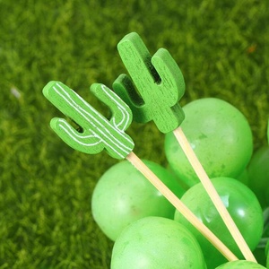 Cocktail di cactus tropicale raccoglie stuzzicadenti fantasia di bambù <span class=keywords><strong>per</strong></span> antipasti bevande frutta hawaiana <span class=keywords><strong>per</strong></span> guarnire il cibo del partito bastoncini di spiedino - Product Image 6