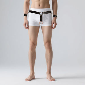 Männer Punk Leder Sex Armbänder Handschellen PU Leder Sexspielzeug BDSM Paar Bondage Ausrüstung Set Keuschheit schloss Sexspielzeug <span class=keywords><strong>Penis</strong></span> Lock - Product Image 5