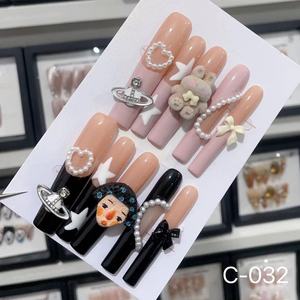Faux ongles personnalisées, faites à la main en acrylique longue durée, confortables et agréables à porter, de luxe - Product Image 2