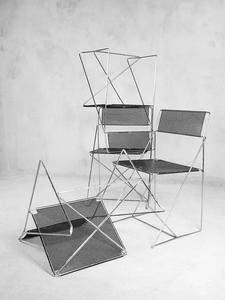 Muebles clásicos Bauhaus en 1997, diseño nórdico danés, sillas de Líneas geométricas de acero cromado