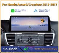 Radio Estéreo para Auto Android 14 de 12.3'' para Honda Accord Crosstour 2013-2017, CarPlay Inalámbrico, Navegación GPS, Pantalla Táctil, 4G WiFi, 8 Núcleos